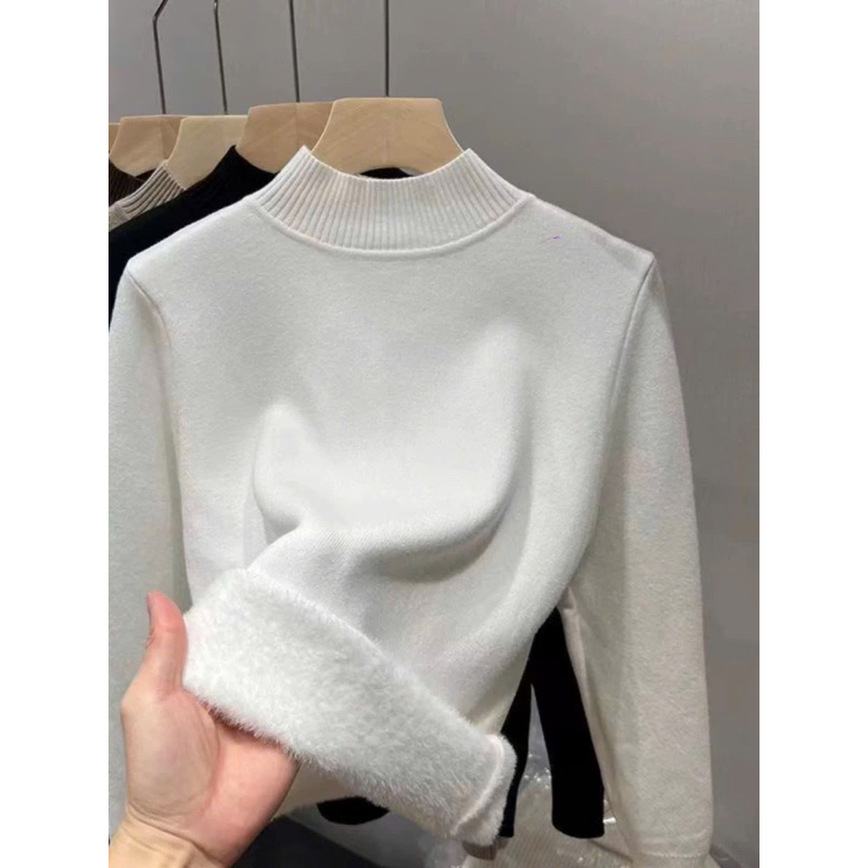 [Sẵn] Áo len giữ nhiệt nam nữ cổ 3 phân lót lông cừu siêu ấm siêu xinh hàng QC -TD093