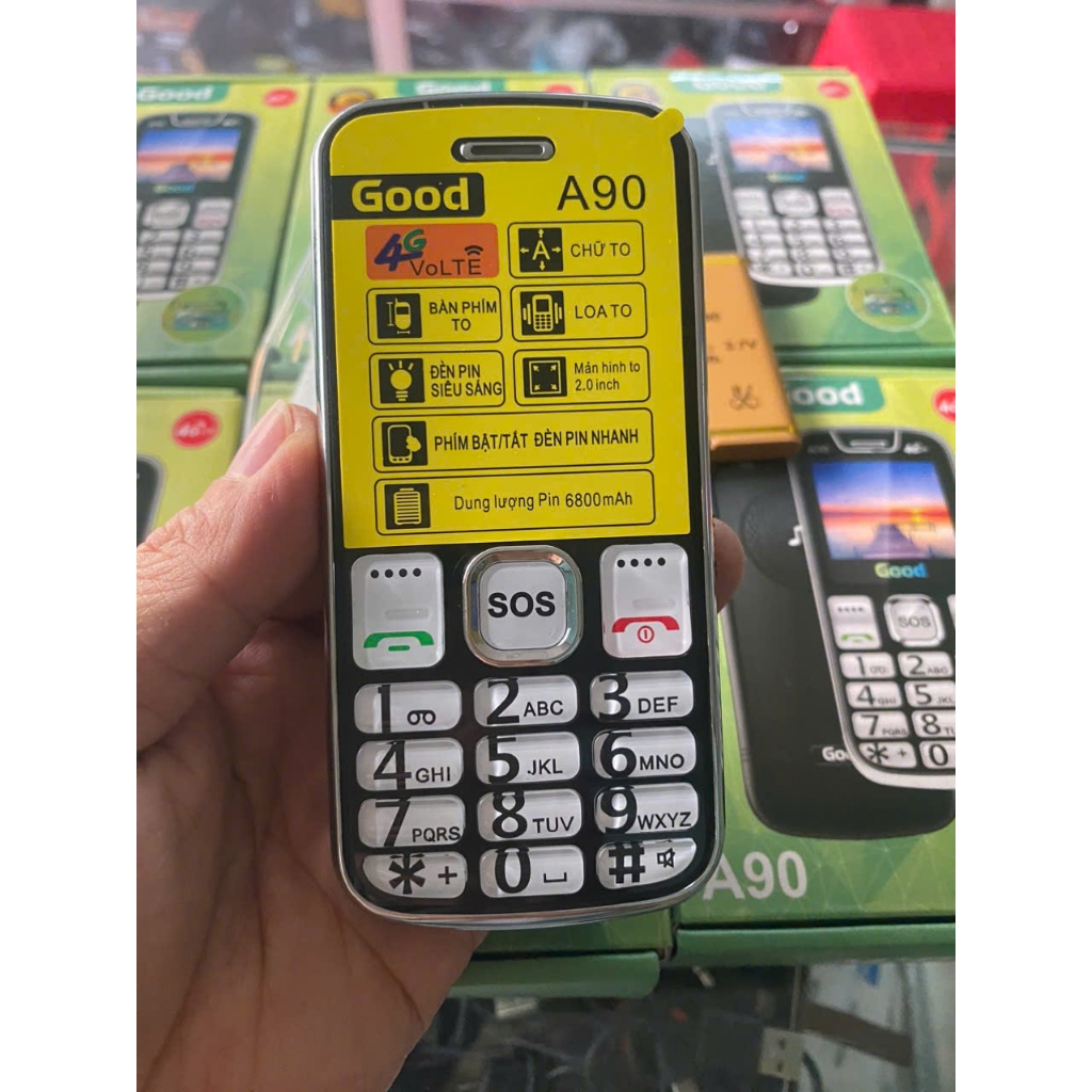 máy điện thoại dành cho người già /A90 4G mới fullbox pin trâu, loa to, sóng khỏe