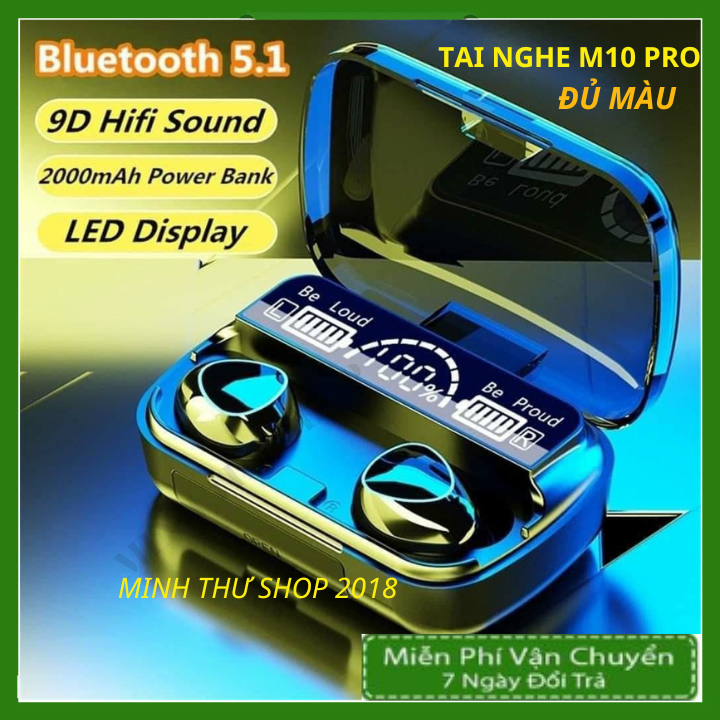 Tai Nghe Bluetooth X15 / M10 / M100 / F9 Pro TWS Độ Trễ Cực Thấp Khi Chơi Game, Âm Bass Mạnh Mẽ,