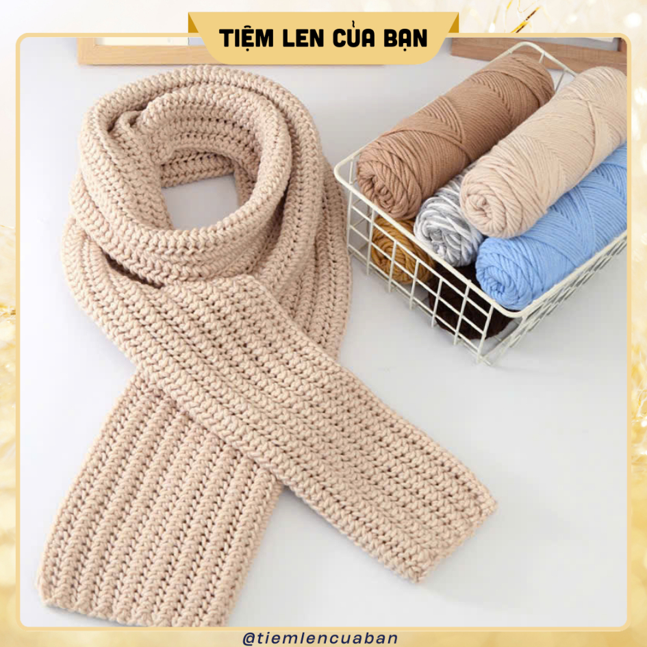 Len ống, Len Cotton Love 100g chuyên làm khăn,áo