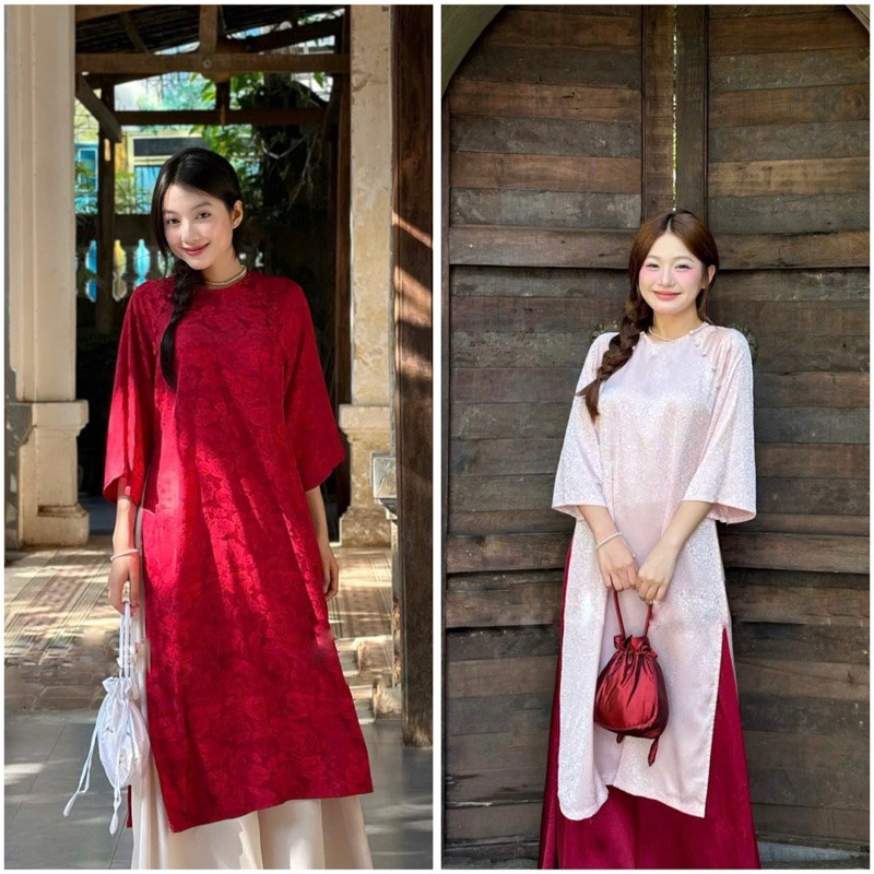 [ CHUBBY BIGSIZE ] Áo dài gấm hoa bigsize từ 50-100kg