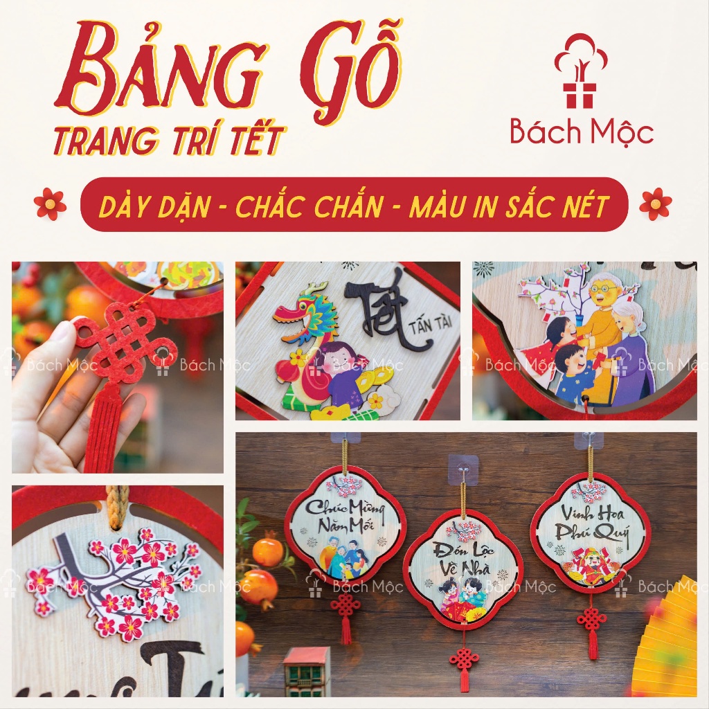 Bảng Trang trí Tết Decor năm mới - Nhà Bách Mộc