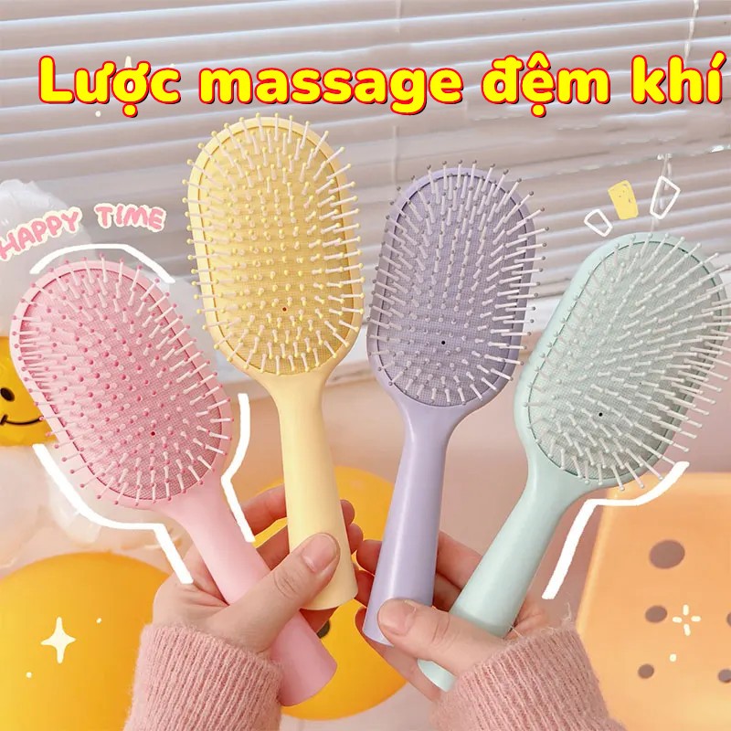 Lược đệm khí massage gia đình, cầm tay tiện lợi, thoải mái Lược Chải Tóc Mát Xa, Lược Gỡ Rối Có Đệm Khí Chống Tĩnh Điện