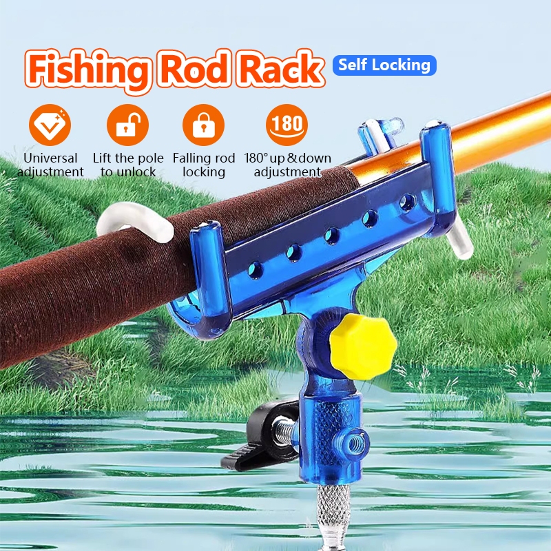 Chống Cần Câu Tay Bằng Kim Loại Kết Hợp Nhựa ABS, Xoay 360 Độ Chống Rỉ Tự Khóa Đa Năng Tiện Dụng