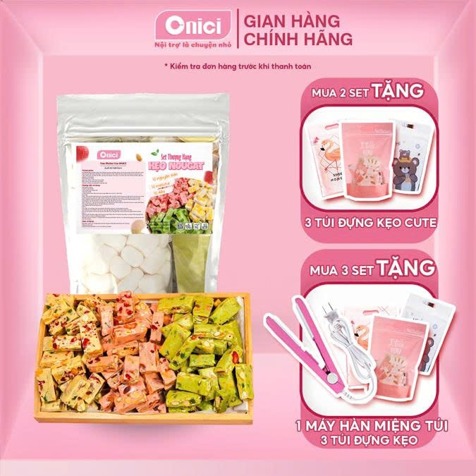 Set nguyên liệu kẹo nougat thượng hạng ONICI