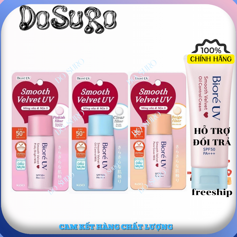 Kem Chống Nắng Biore Bright Milk SPF 50+ 30ml Hồng (Dành Cho mặt)