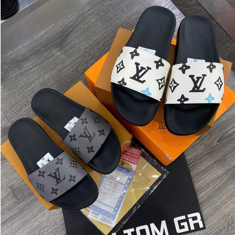 Dép Nam LV Siêu Cấp Hàng Đẹp - dép L.v quai da đế cao su Cao Cấp