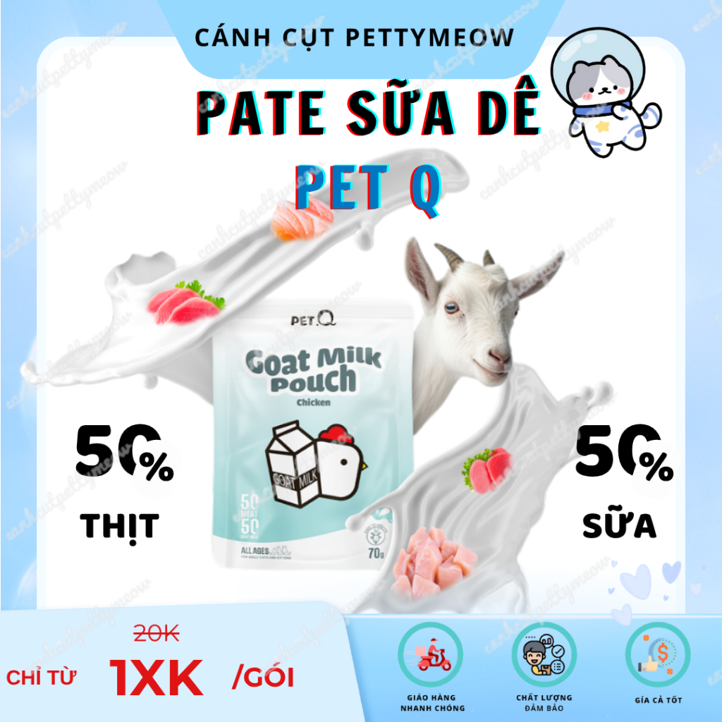 [COMBO 12 - 24 GÓI] Pate Sữa Dê Dinh Dưỡng - Pate PET Q - Pate Dinh Dưỡng Hỗ Trợ Đề Kháng Cho Mèo