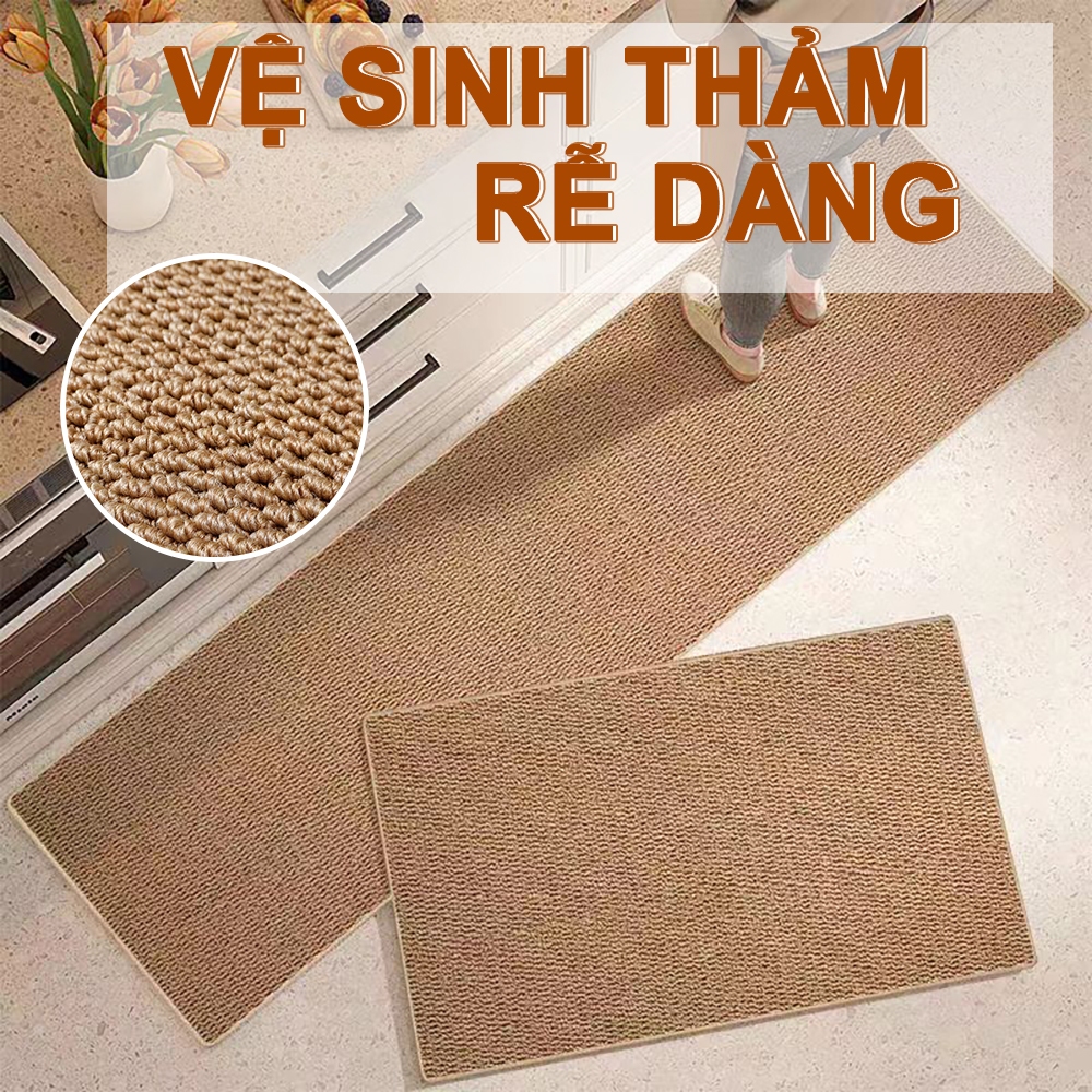 Thảm bếp chống trượt giả sợi gai dầu - Kháng Nước, Chống Trượt, Dễ Vệ Sinh -Mẫu Mã Đa Dạng