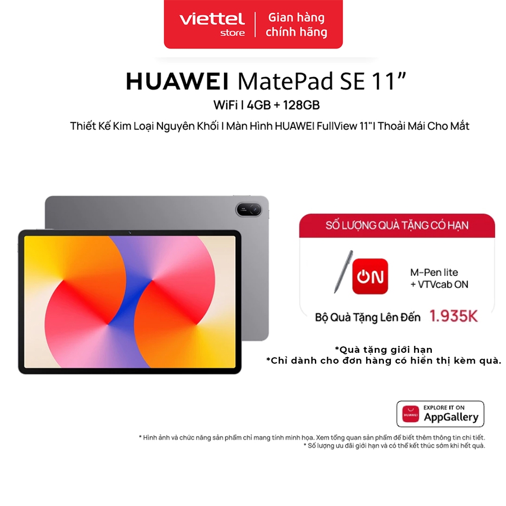 Máy tính bảng HUAWEI MatePad SE 11” | Thiết Kế Kim Loại Nguyên Khối || Màn Hình HUAWEI FullView 11