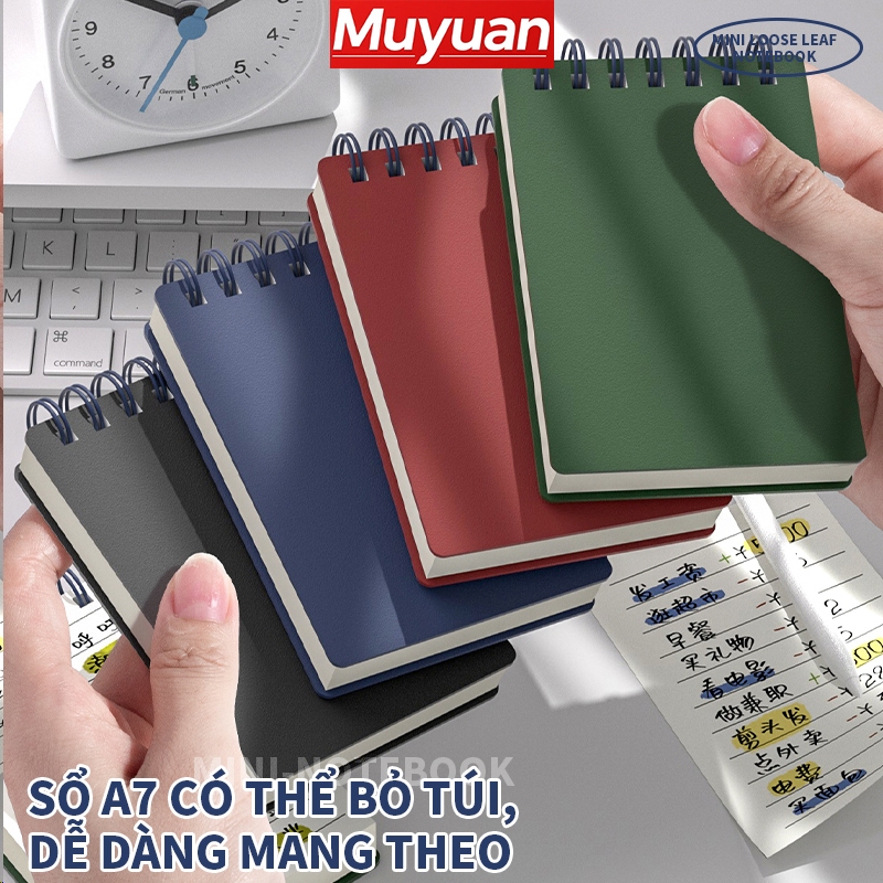 Muyuan Sổ Tay A7 Dạng Túi 80 Trang Kẻ Ngang – Sổ Ghi Chú Mini Cho Học Sinh & Văn Phòng