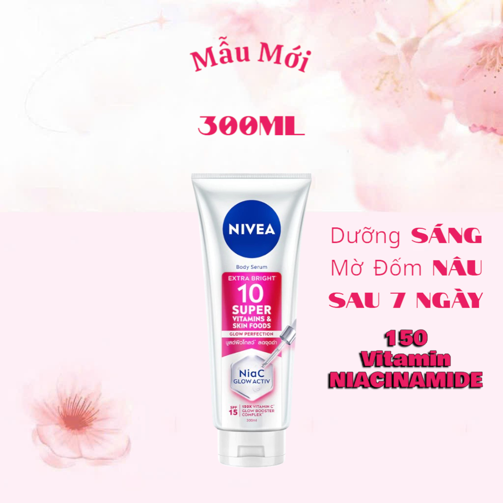 Serum Dưỡng Thể NIVEA 10 Super Vitamins & Skin Foods Sáng Da Mờ Thâm Sau 5 Ngày (300 ml) - 93824