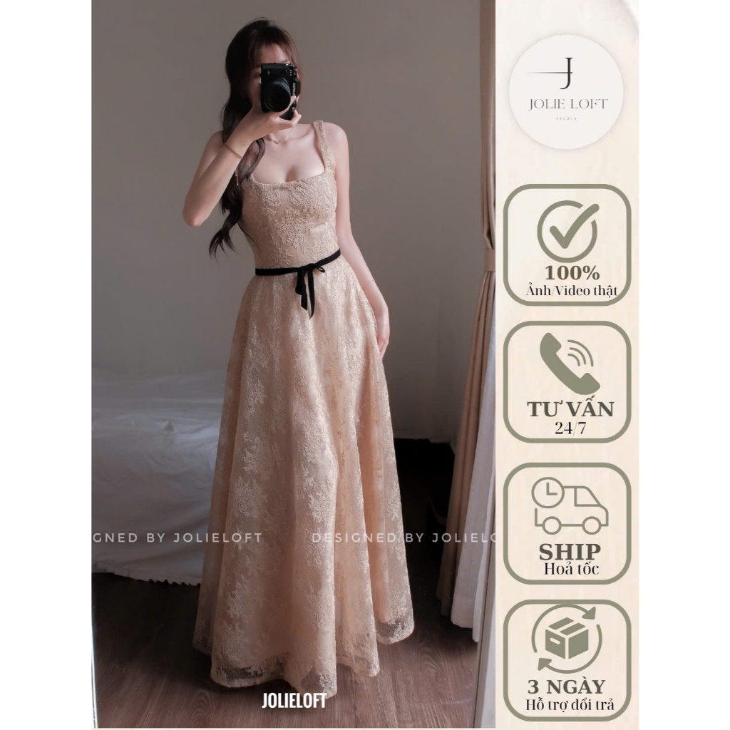 Váy xoè bồng thiết kế Lobster Dress JOLIE LOFT, đầm nữ sang chảnh đi chơi đi tiệc