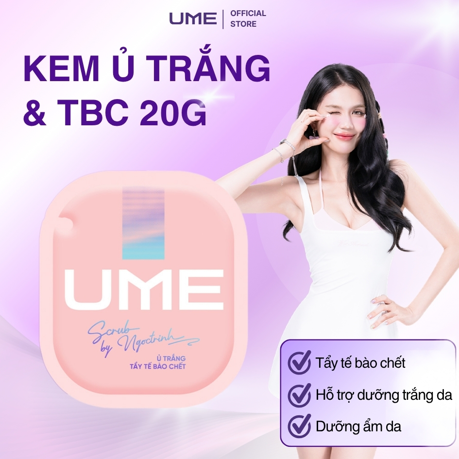 Kem Ủ Trắng Và Tẩy Tế Bào Chết Body UME Làm Sạch Sâu, Mịn Da, Mờ Thâm Sạm, Dưỡng Ẩm Gói 20g