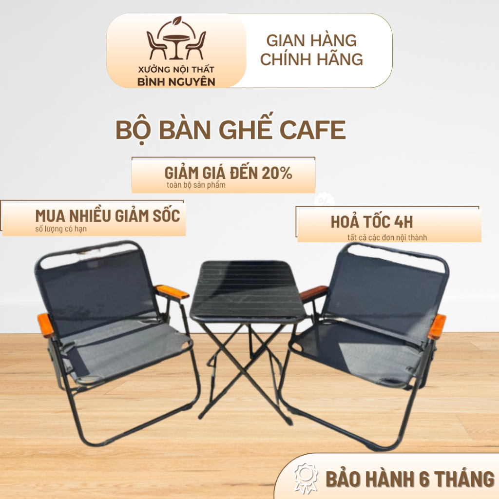 Bộ Bàn Ghế Cafe, Combo 2 Ghế 1 Bàn / 4 Ghế 1 Bàn, Ghế Camping Cafe Xếp Gọn, Ghế Cafe Gấp Gọn, Ghế Xếp Cafe Ngoài Trời