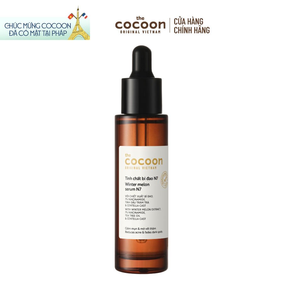 Tinh chất bí đao (serum) 7% Niacinamide sạch mụn chuyên sâu & mờ vết thâm Cocoon 70ml