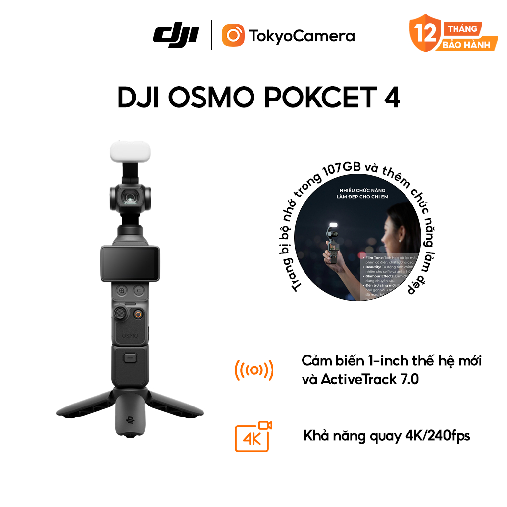 Camera DJI Osmo Pocket 4 Bảo hành chính hãng 12 tháng toàn quốc