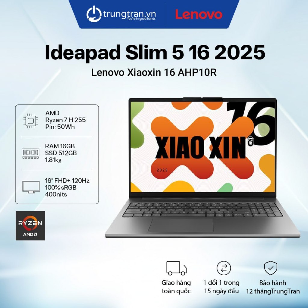Lenovo IdeaPad Slim 5 16 (Xiaoxin 16AHP10R) | Ryzen 7 H 255 | 16GB | 512GB | FHD+ 120Hz | Trung Trần