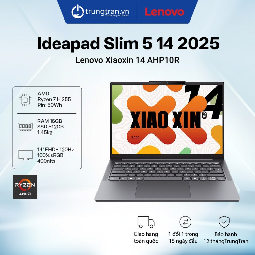 Lenovo Ideapad Slim 5 14 (Xiaoxin 14AHP10R) | Ryzen 7 H 255 | 16GB | 512GB | FHD+ 120Hz | Trung Trần