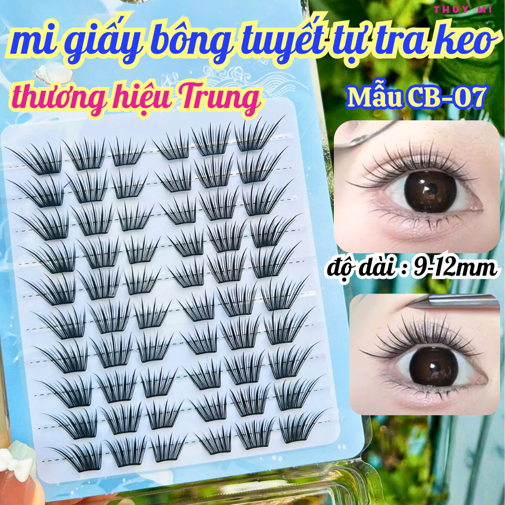 Mi Giả Bông Tuyết Mẫu YT02 Độ Dài 9-12mm Chất Liệu Mi Giấy Thủy Mi