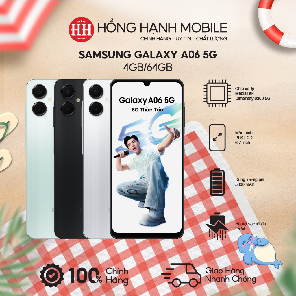Điện Thoại Samsung Galaxy A06 5G 4GB/64GB - Hàng Chính Hãng