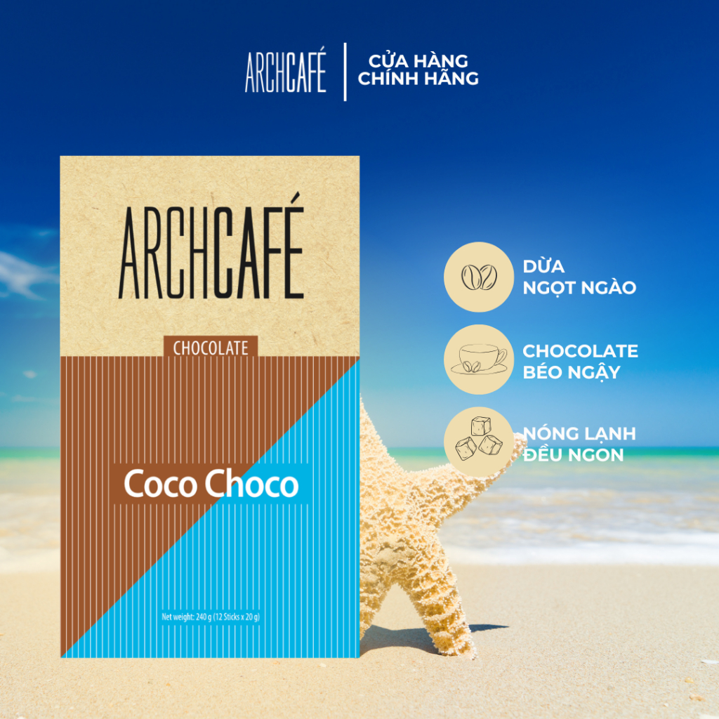 Chocolate Dừa - Coco Choco Archcafe Sô cô la hoà tan (12 gói x 20g)