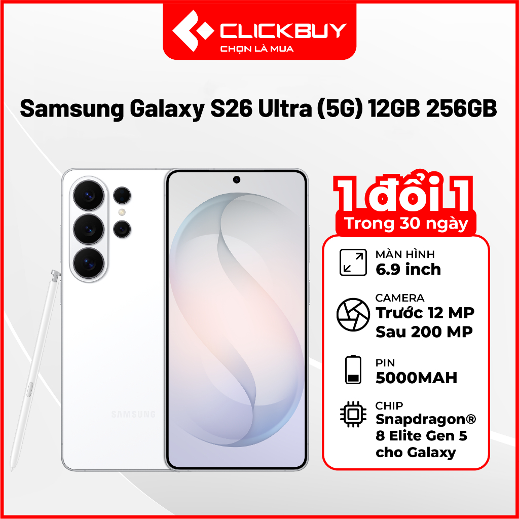 Điện Thoại Samsung Galaxy S26 Ultra 5G 12GB/256GB Chính Hãng Chip Snapdragon 8 Elite Gen 5