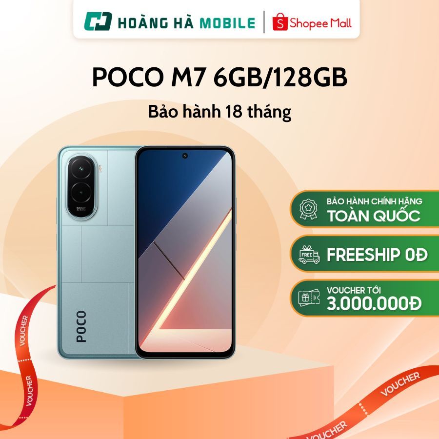 [Outlet S1] Điện thoại Xiaomi POCO M7 6GB/128GB - 8GB/256GB Hỗ trợ NFC - Hoàng Hà Mobile (Nguyên seal chưa Active)
