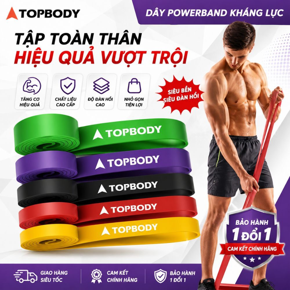 Dây Kháng Lực Powerband Topbody Kicosport Đa Năng Hỗ Trợ Tập Luyện Thể Thao Tiện Lợi Tại Nhà DKHAL01