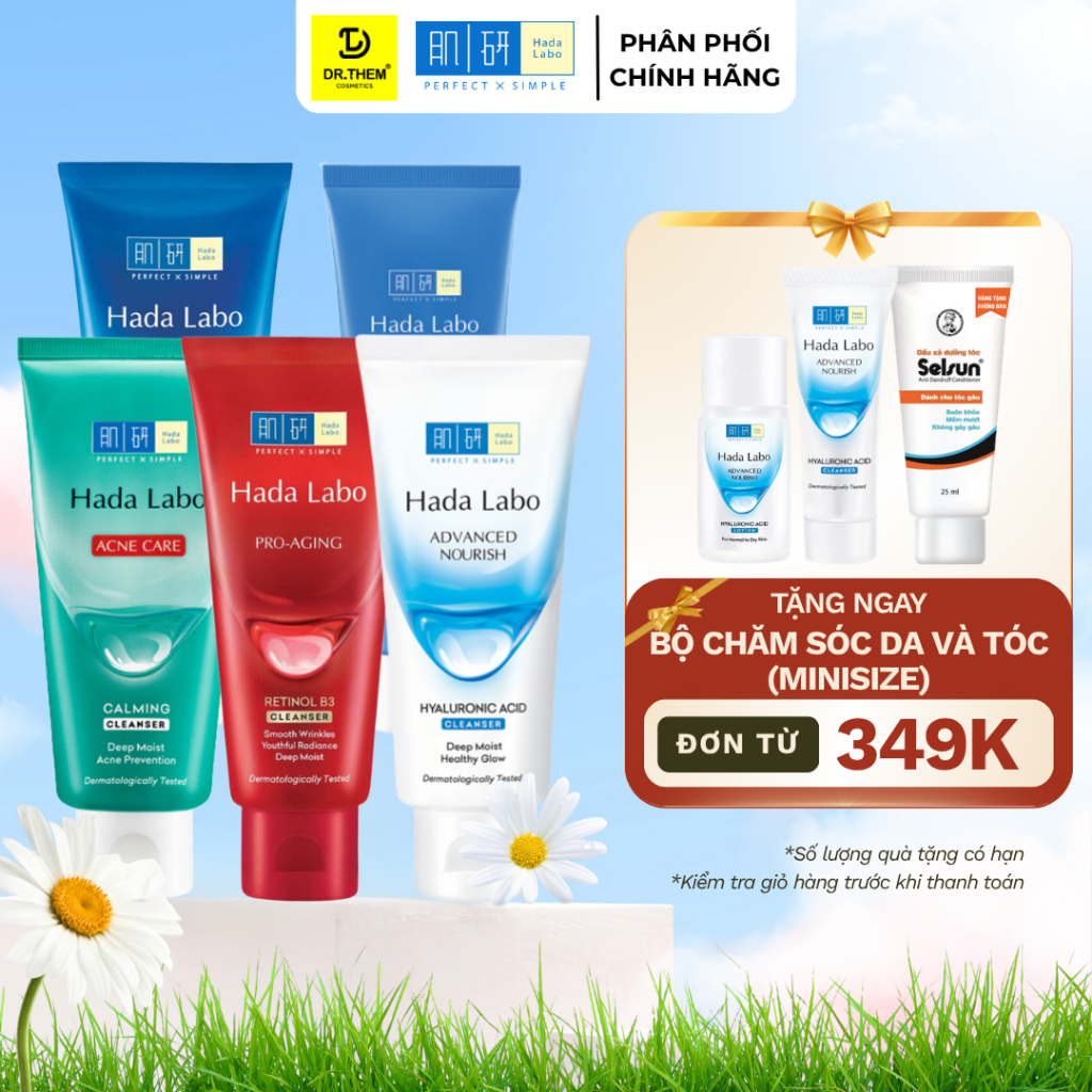 Sữa Rửa Mặt Hada Labo Premium / Advanced Nourish / Perfect White / Acne Care / Pro Anti Aging Cleanser 80g - Dr Thêm