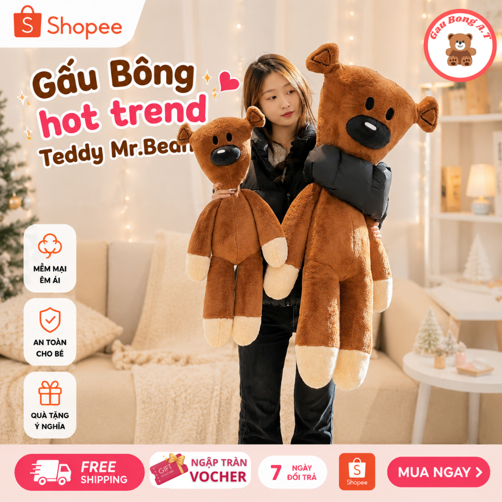 [Sẵn Hàng] Gấu Bông Mr.Bean Hot Trend _Quà Tặng Thú Bông Cao Cấp Dễ Thương ,Búp Bê Nhồi Bông Cho Bé