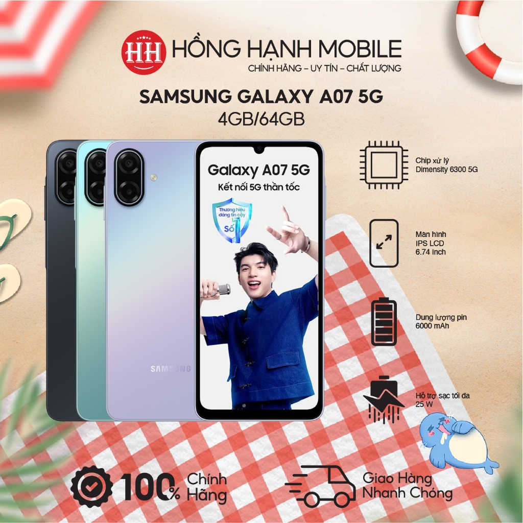 Điện Thoại Samsung Galaxy A07 5G 4GB/64GB - Hàng Chính Hãng