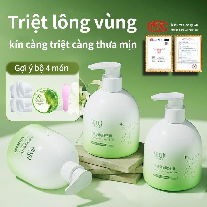 Combo kem tẩy lông và kem dưỡng SOCUS tẩy vùng kín,nách,tay,chân ,an toàn không đau rát,dưỡng da phù hợp mọi loại da