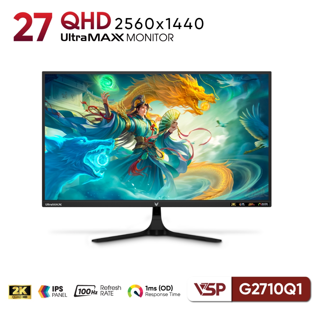 Màn Hình VSP G2710Q1 27 inch 2K IPS 100Hz 1ms đồ họa sắc nét | Bảo hành 3 năm toàn quốc