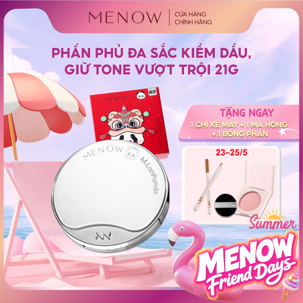 [ĐẶC BIỆT] Phấn Phủ Đa Sắc Khổng Lồ MENOW x MENGLAN PANDA Velvet Mist Complexi
