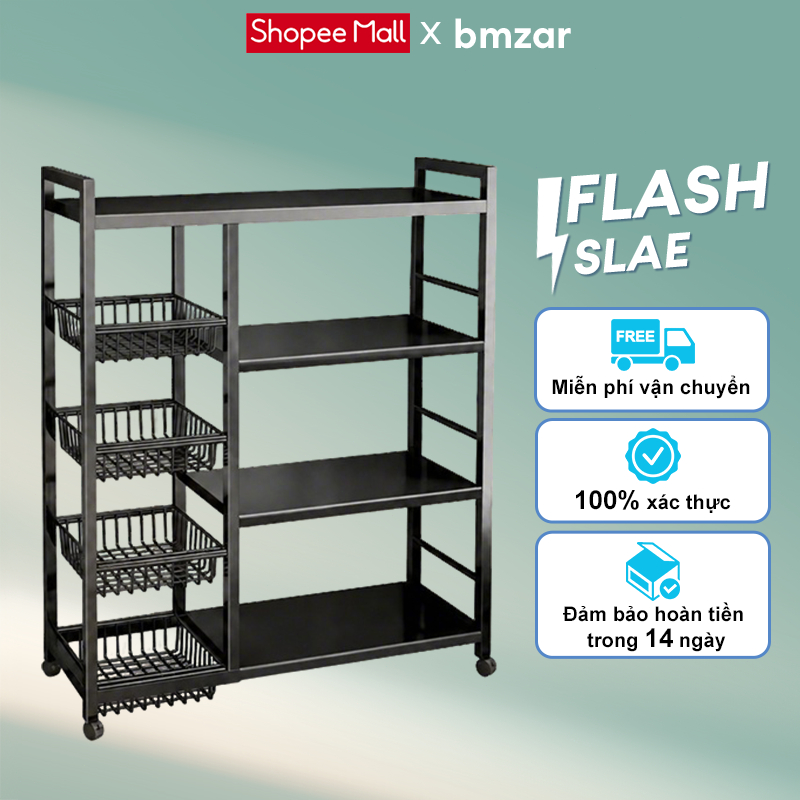 Kệ Để Đồ Nhà Bếp Kệ Đựng Đồ Nhiều Tầng 【100% sắt 】Kệ bếp Có thể chịu được 500kg