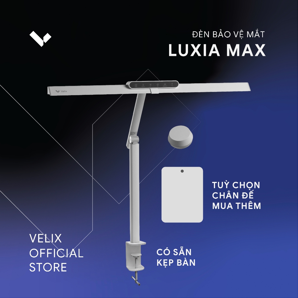 Đèn bàn làm việc bảo vệ mắt Velix Luxia Max ver 2 | Điều khiển từ xa 24W 1200 Lumen CRI >97 (Quà tặng: đèn Motion Lite)