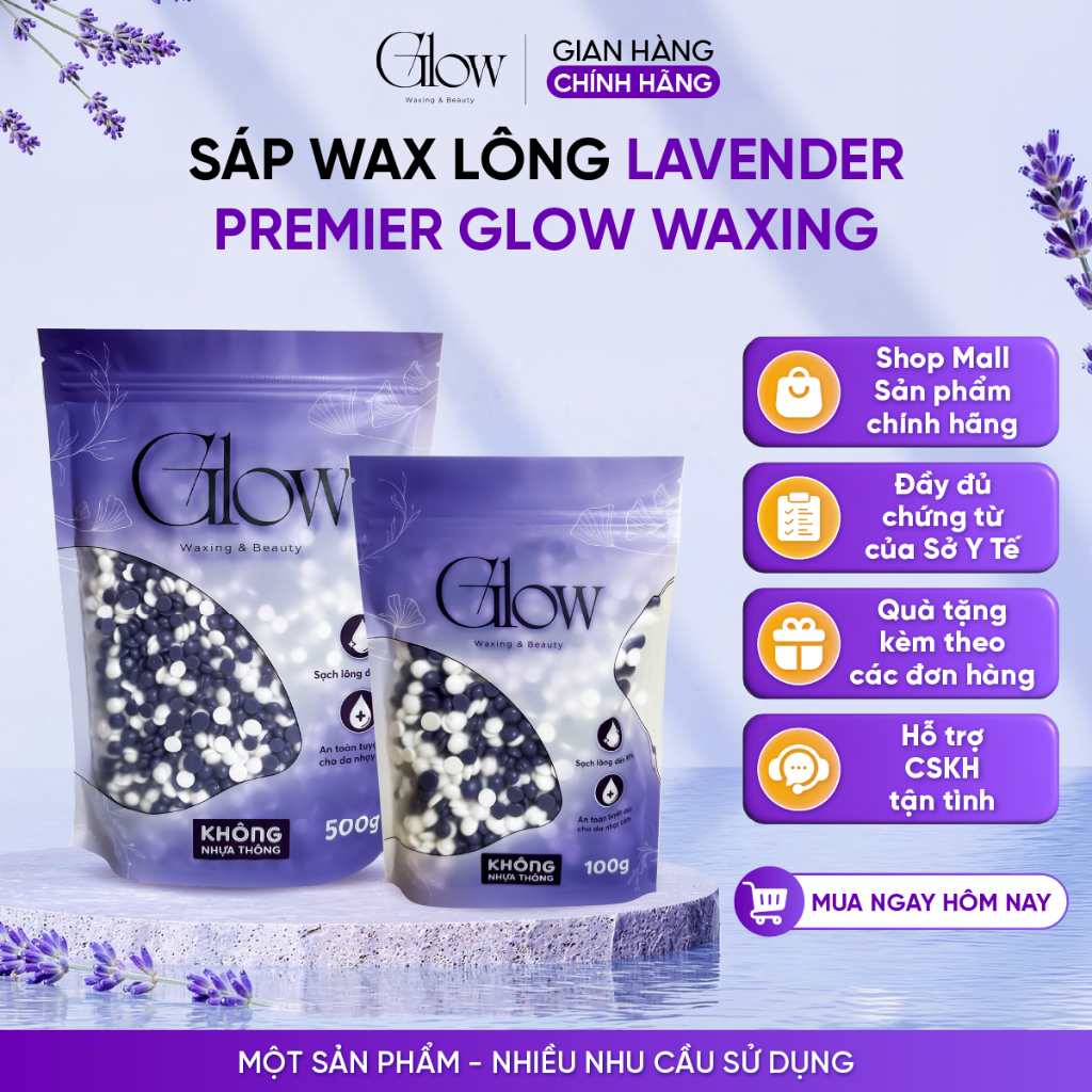 Sáp Wax Lông Lavender Mix Sữa Dừa Chuyên Wax Bikini, Body, Nách Dùng Cho Da Nhạy Cảm GLOWWAXING