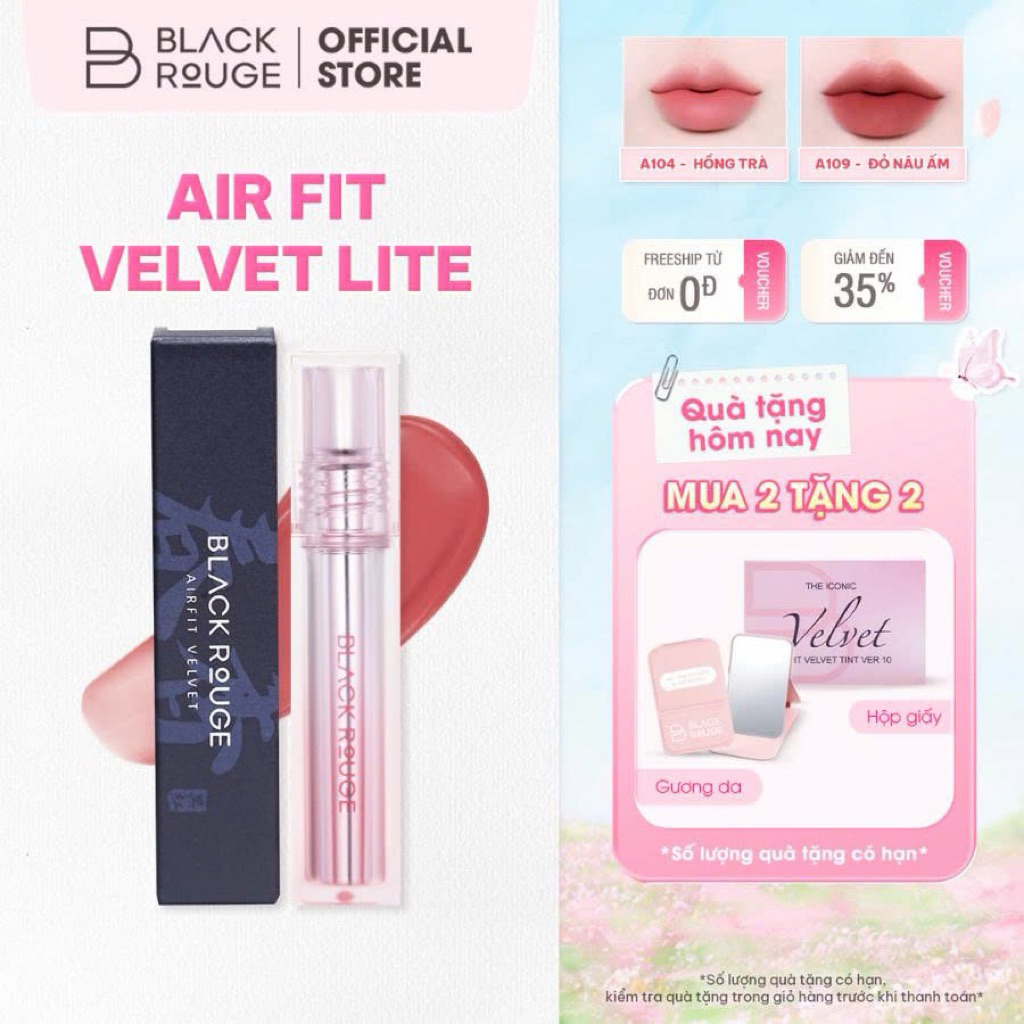 [MỚI] Son Kem Black Rouge Air Fit Velvet Lite - 4.2g