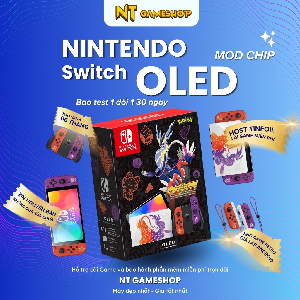 (FULL GAME Free) Máy chơi game Nintendo Switch OLED Chính hãng (Mod chip) | Full Box & phụ kiện | NT Game Shop