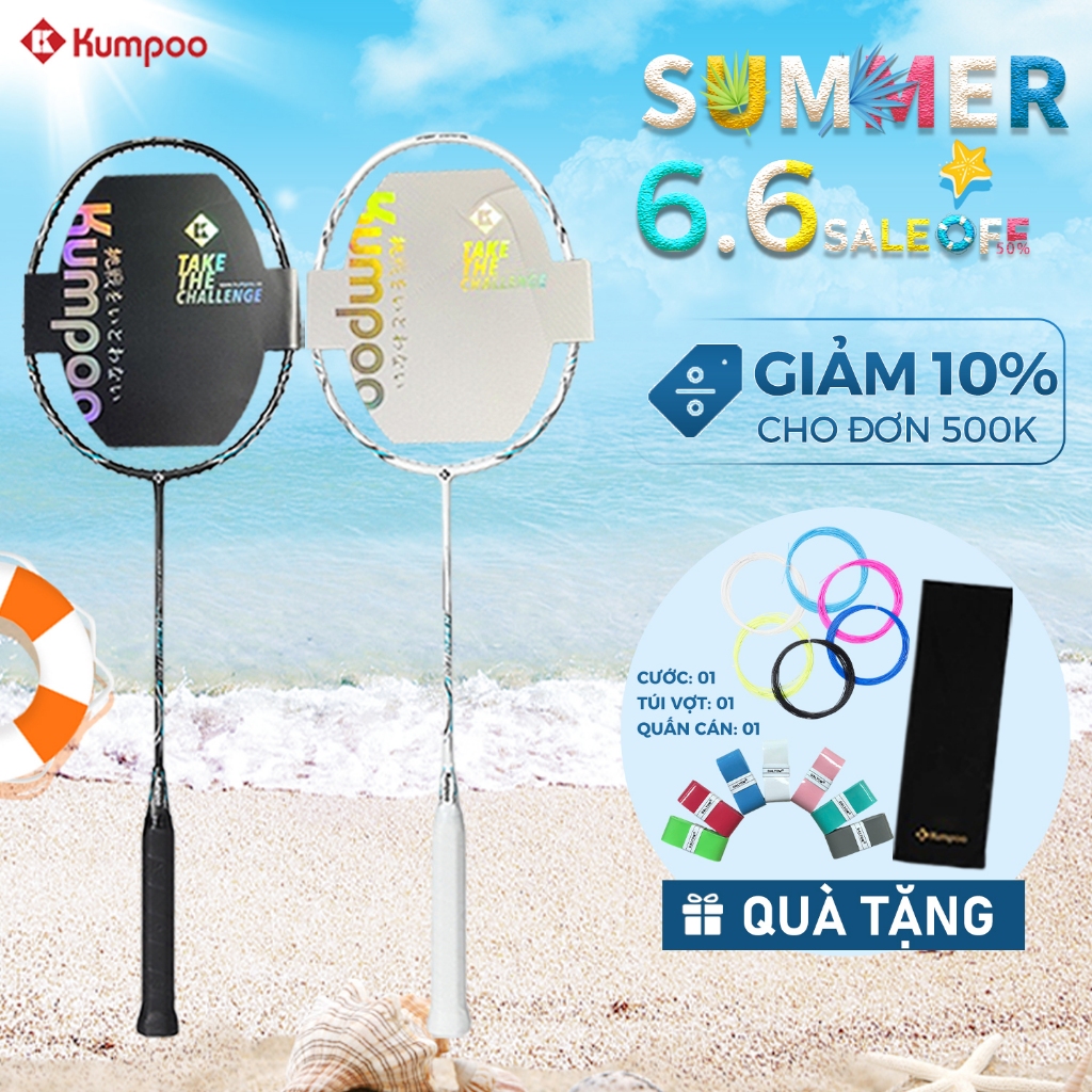 Vợt cầu lông Kumpoo K520 pro chính hãng carbon 4U công thủ toàn diện căng sẵn cước, tặng quấn cán túi vợt mọi người chơi