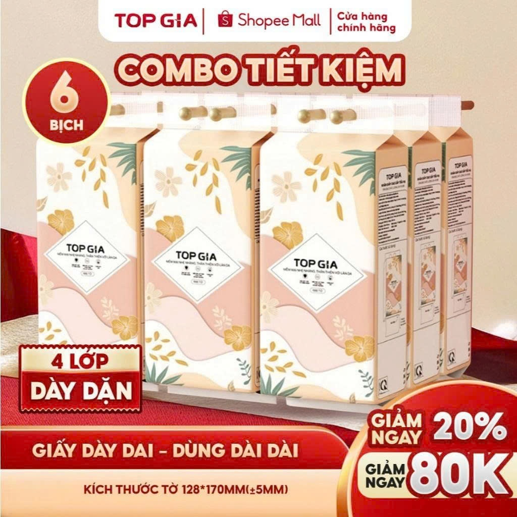 Khăn giấy vệ sinh treo tường Tiểu Hạ 1000 tờ làm từ bột gỗ thiên nhiên, an toàn, 6 bịch hoặc 10 bịch