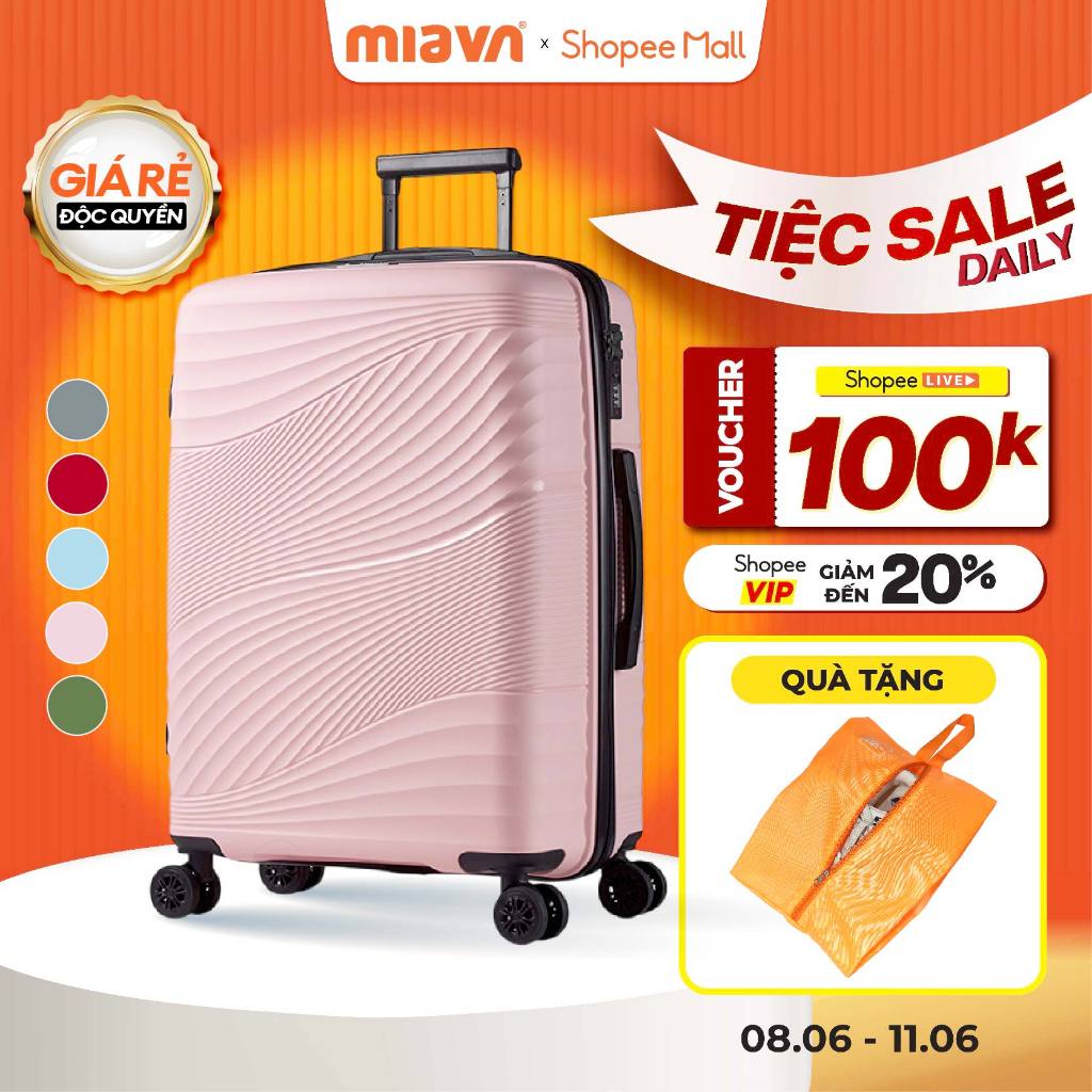 [🔥DEAL SỐC] Vali Kéo MIAvn Larita ZENI - Size 19/24 Inch, Nhựa PP Bền Bỉ, Hạn Chế Bể Vỡ, Khoá Số, Bảo Hành Trọn Đời