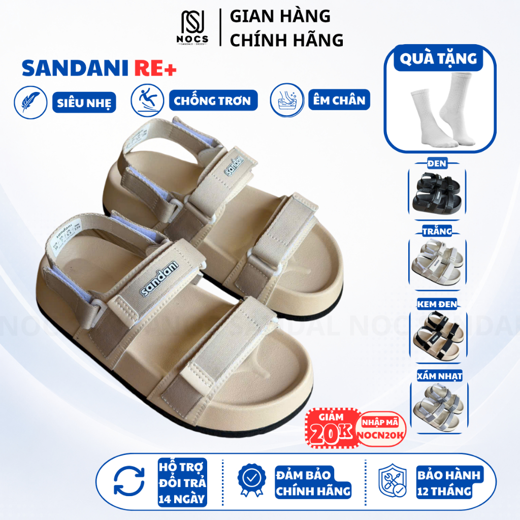 Giày Sandal Nữ SANDANI RE+ 2 Quai Ngang Dép Nữ Quai Hậu Thời Trang Giày Nữ Nhẹ Êm Bền NOC SANDAL