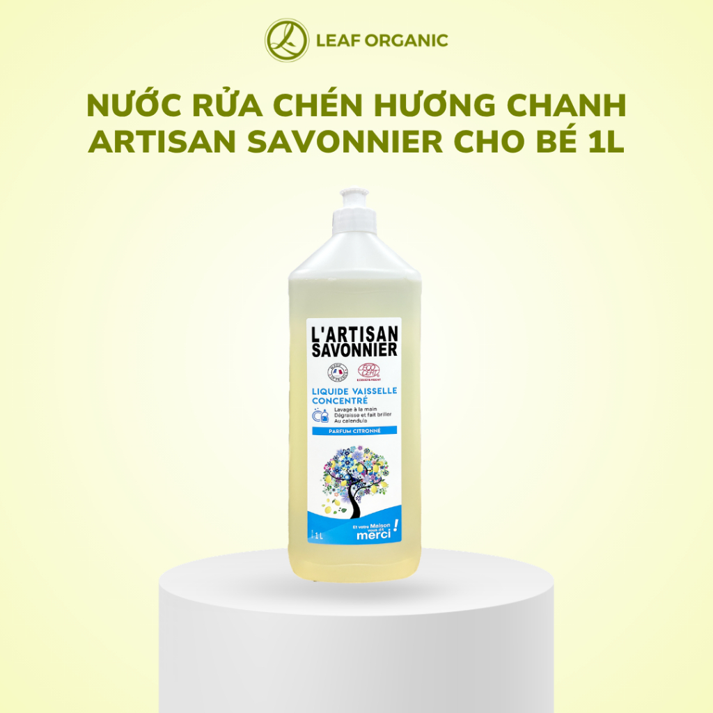 Nước rửa bát sinh học ARTISAN SAVONNIER hương chanh 1L - Hàng chính hãng