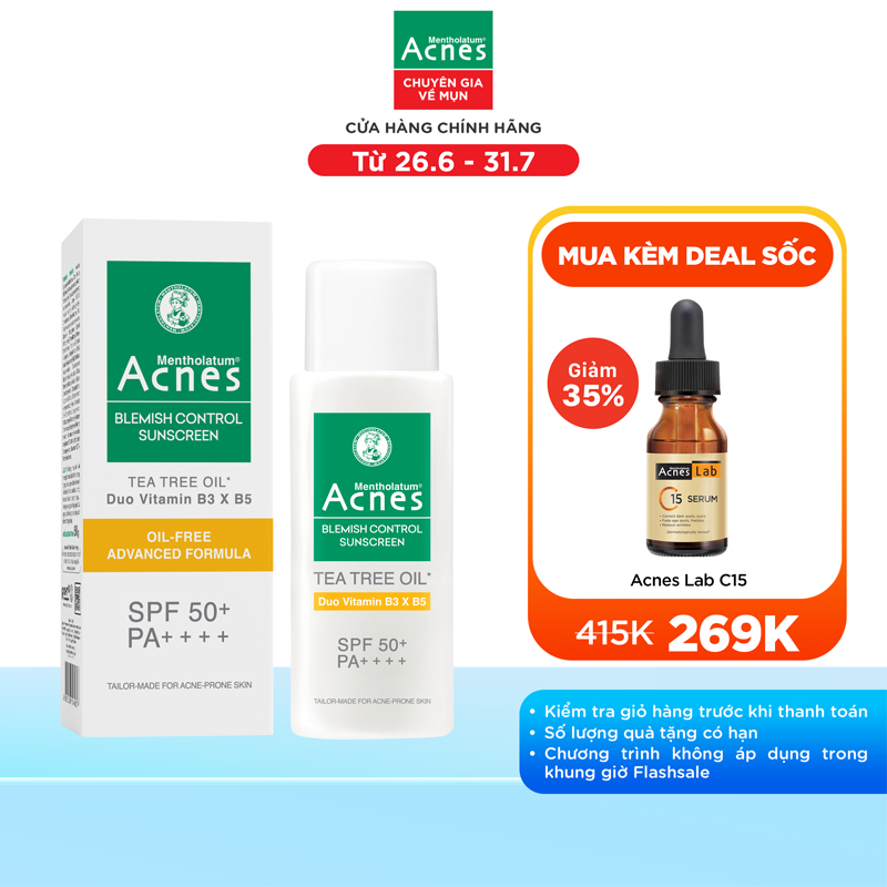 Kem chống nắng cho da dầu mụn Acnes Blemish Control Sunscreen 50g