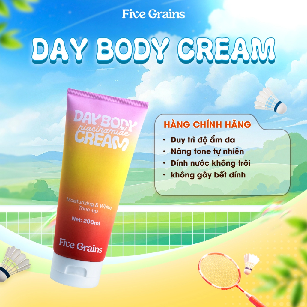 Kem dưỡng Cao cấp Five Grains trắng da Niacinamide, Alpha-Arbutin nâng tone ban ngày 200ML