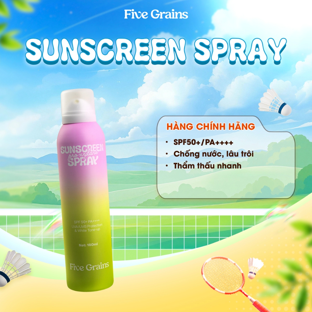 Xịt chống nắng Cao cấp Five Grains nâng tone Pro-Xylane 160ML