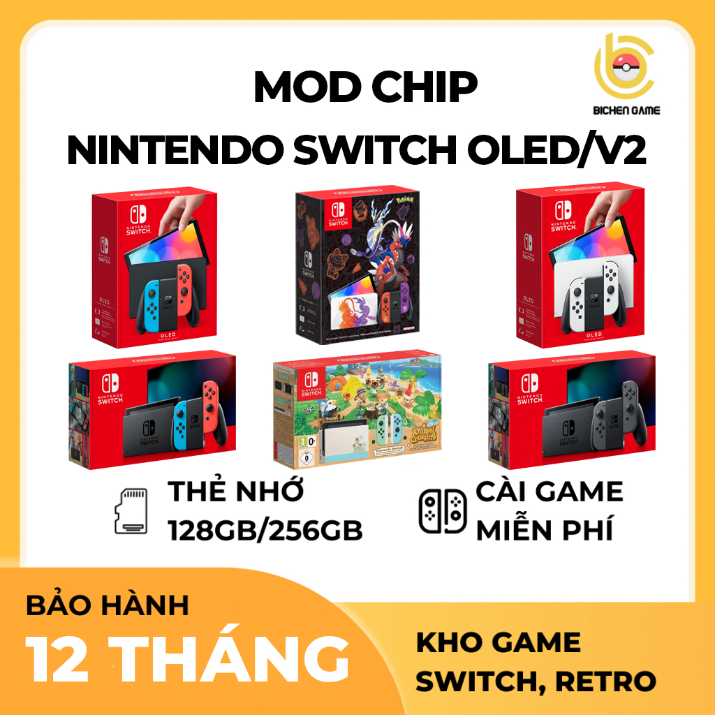 [HỎA TỐC HN] Máy chơi game Nintendo Switch V2, Oled cài sẵn Full Game