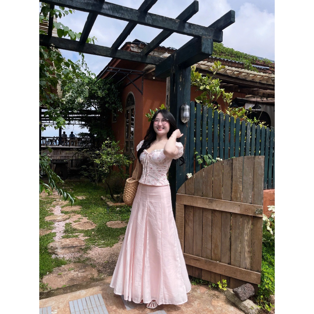 Chân Váy Tơ Linen Xòe Nàng Thơ Cạp Trễ [Một Mẩu House]